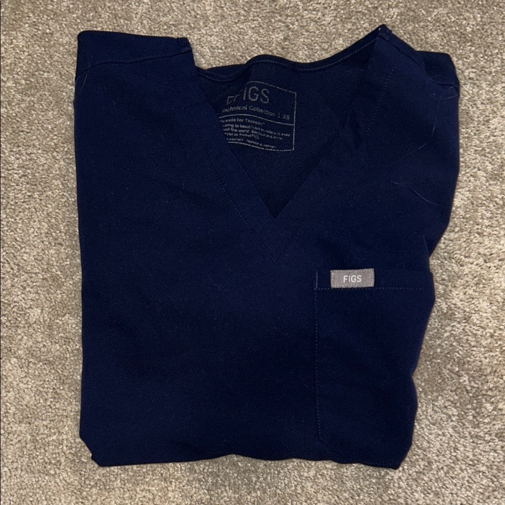 Figs women's navy blue scrub top